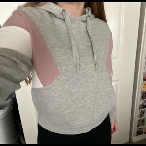 never worn gray, white, & pink hoodie